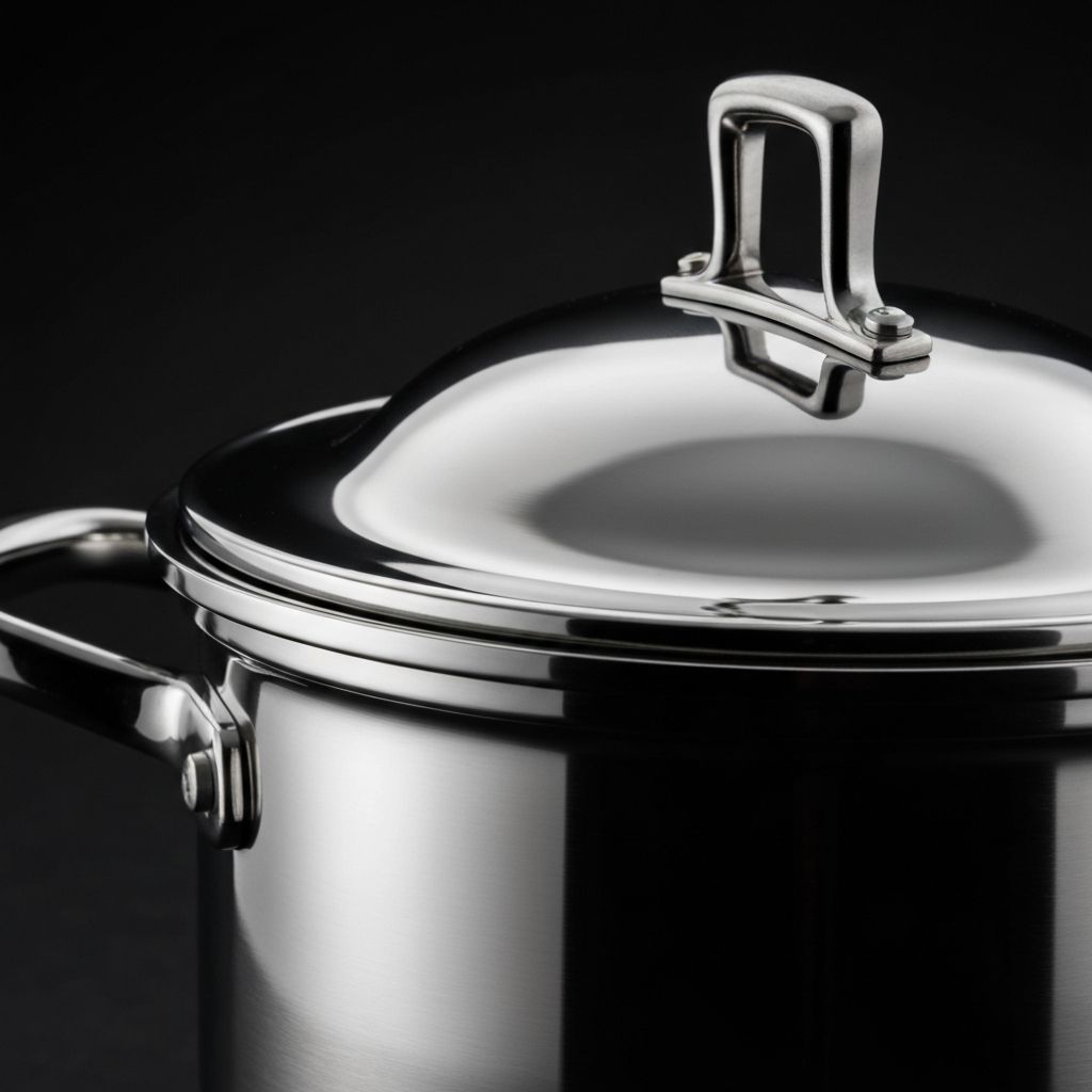 The iconic Farberware bell-shaped stainless steel lid — a design innovation since the early 1900s